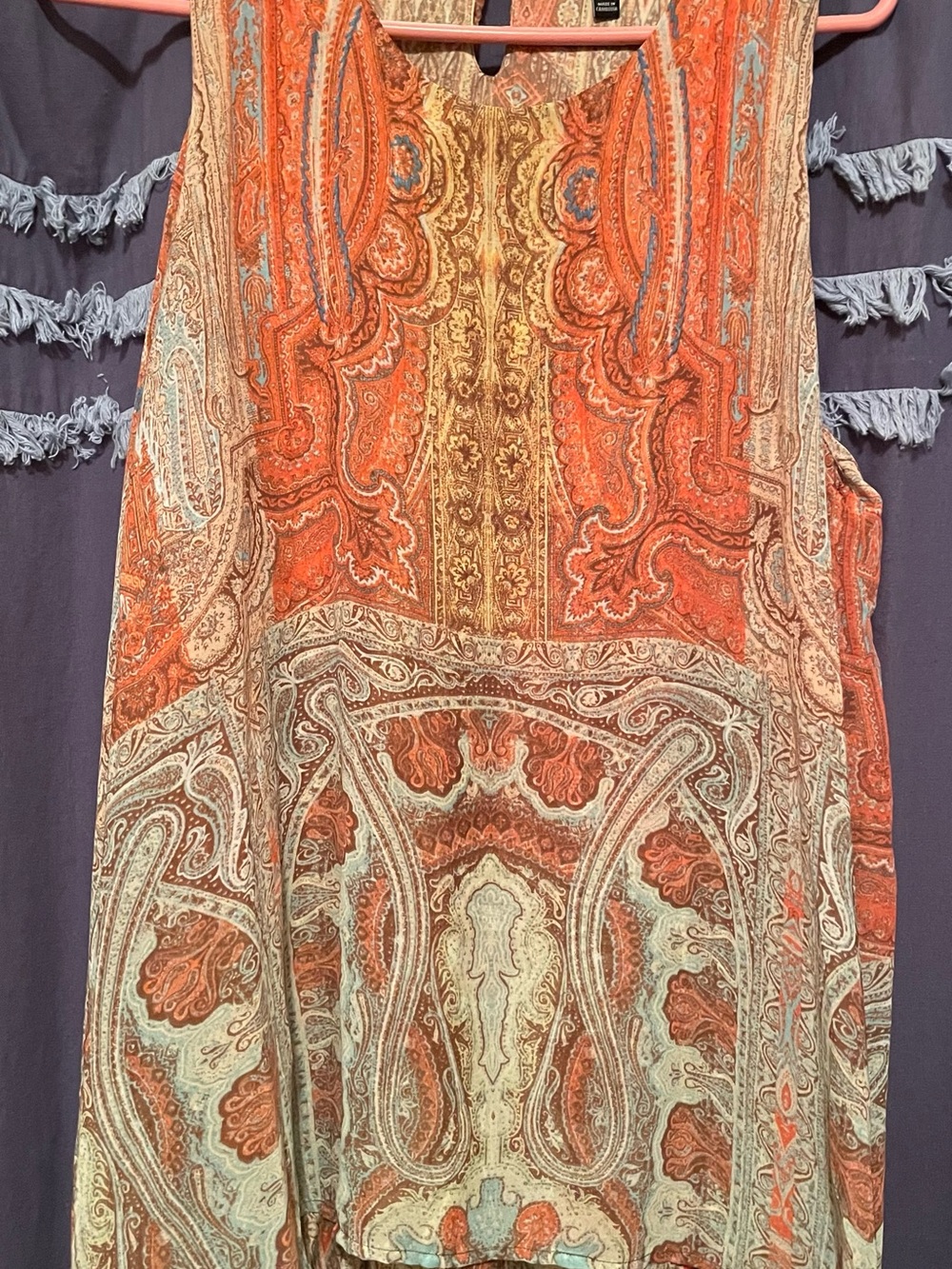 Signature Studio Orange and Cream Paisley flowing top
